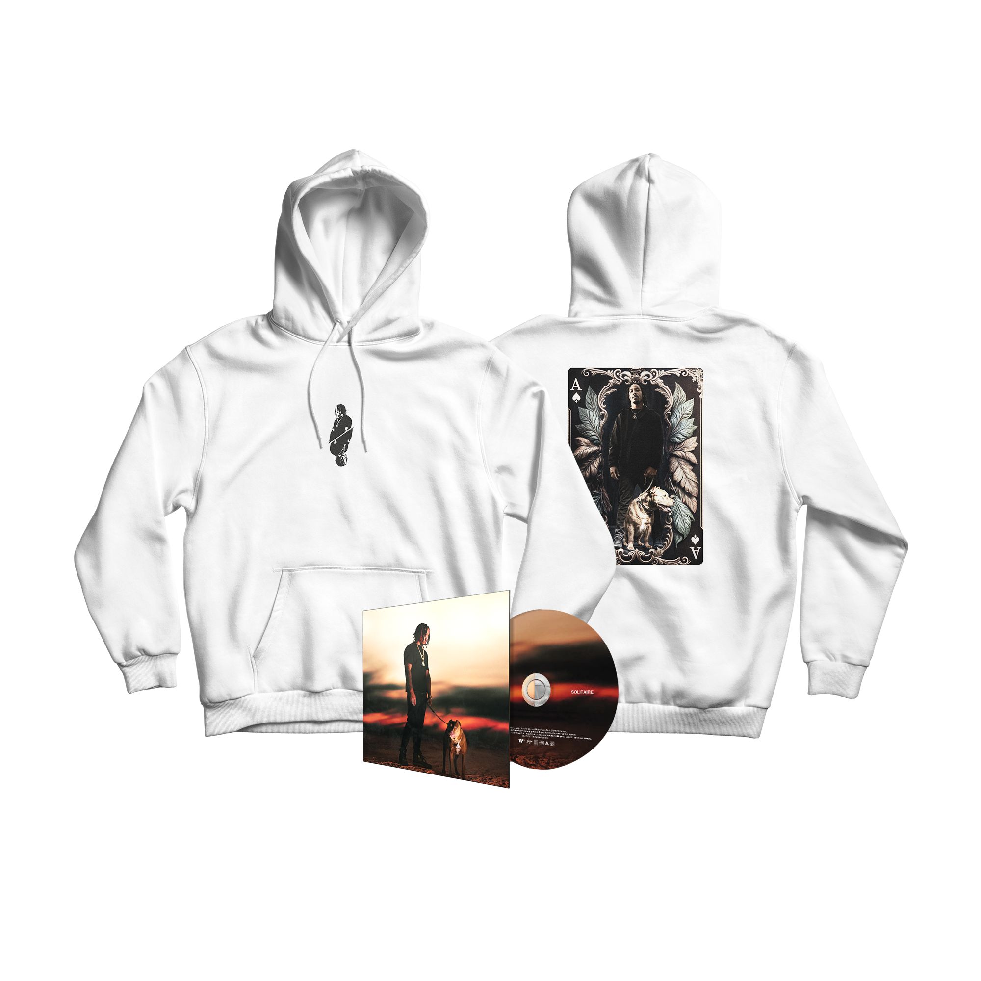 CD Solitaire + Hoodie blanc Solitaire